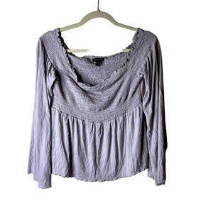 American Eagle womens top sz XL purple 3/4 sleeves round neck boho